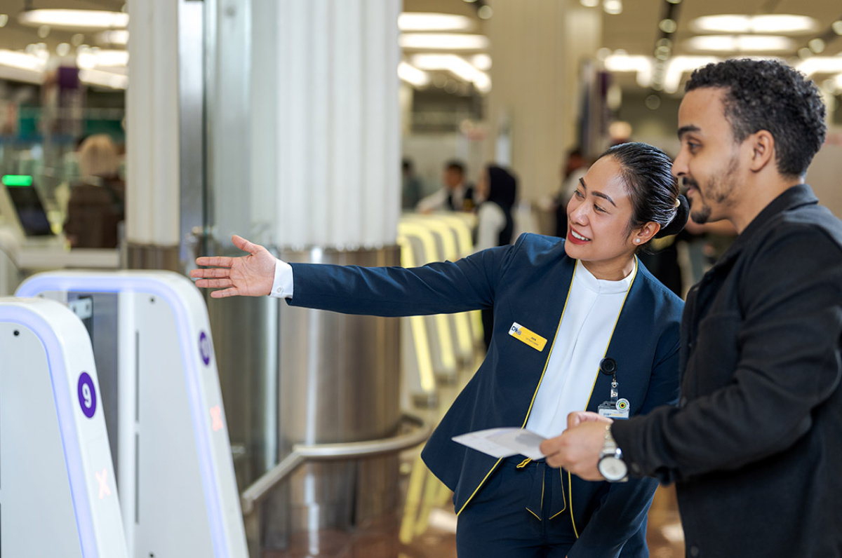 Guiding passenger through the airport